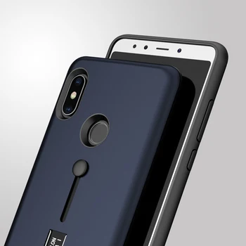 

50pcs Finger Loop Strap Case For Xiaomi Mi 6X F1 Redmi Note 7 6 5 Pro 5A Plus S2 Matte Anti-Scratch Hybrid PC+TPU Stand Cover