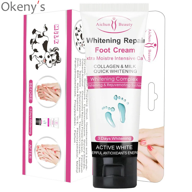 Colágeno y suero de leche 100g pies crema eficazmente exfoliante y blanqueamiento talón pie crema de masaje de pies Reparación de cuidado de los pies