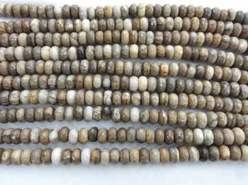 

2strands 4-12mm GEM Picture JASPER Beads in Golden Brown and Tan, Round rondelle abacus faceted Jasper beads