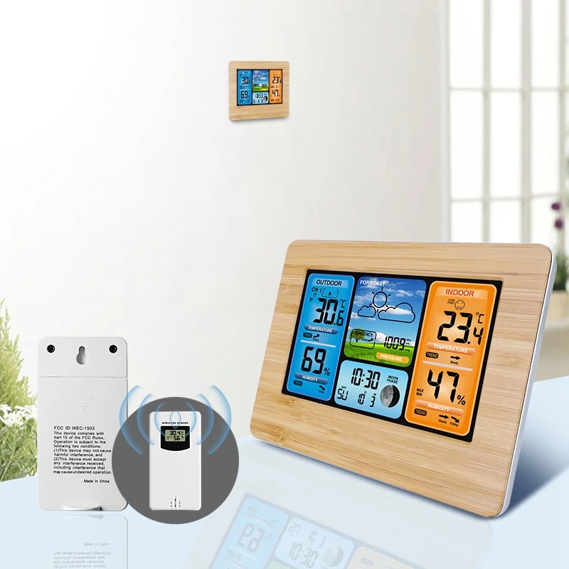 Koop Digitale Weerstation Thermometer Hygrometer Barometer Draadloze En Sensor Lcd Monitor Weersverwachting Indoor En Outdoor C