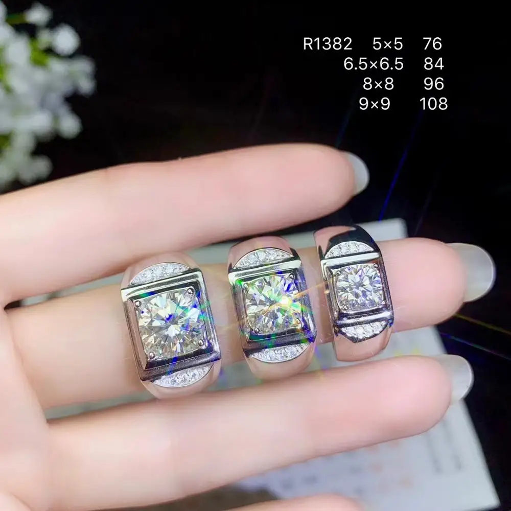 Мужское кольцо Moissanite Clara, теперь самый популярный драгоценный камень, обладает высокой твердостью, сравнимой с бриллиантами. 925 серебро