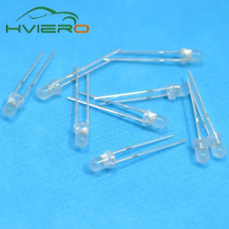 

1000Pcs Led 3mm Diffused slow rgb Round Top Leds Bulb Light Lamp Emitting 3.0~3.2V Diodes Lamp Bulb Super bright light
