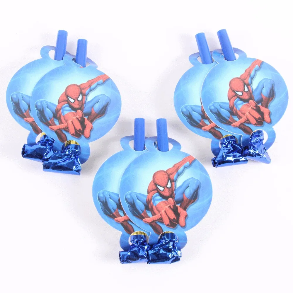 6 Pcs Lot Kartun Spiderman Ledakan Ledakan Tanduk Peluit Kebisingan