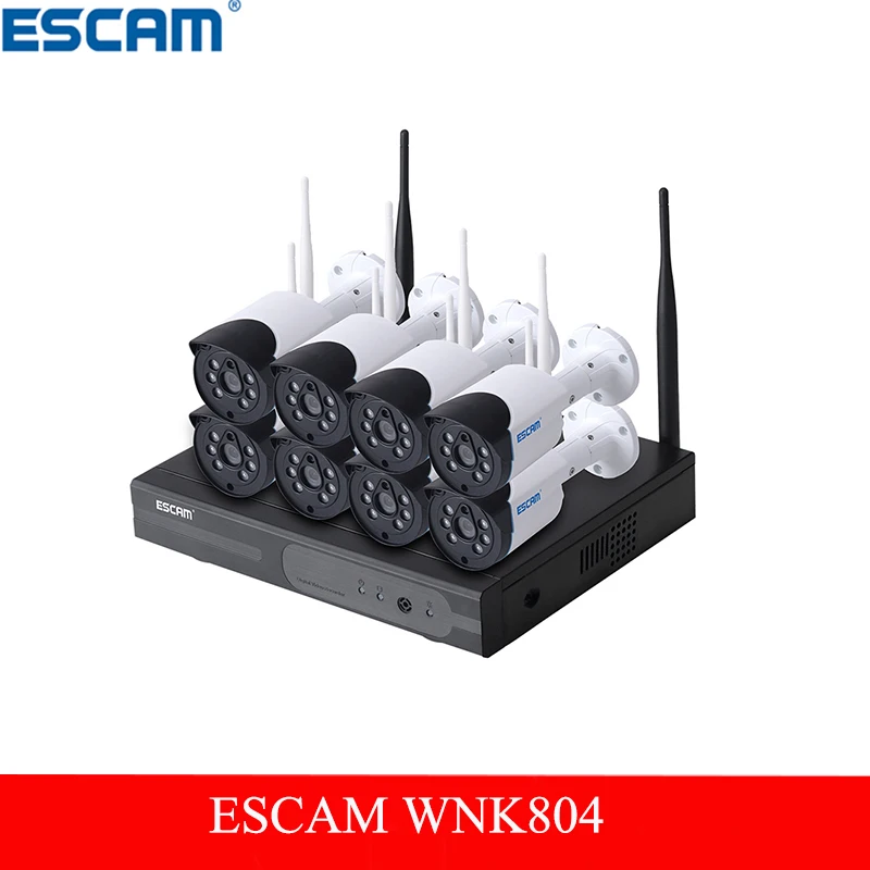 

2017 ESCAM WNK804 8ch 720P Wireless NVR kit Outdoor IR Night Vision IP Camera wifi Camera kit Home Security System Surveillance