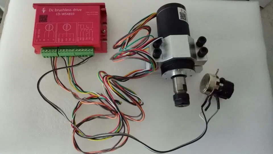 US $110.20 250w ER11 12000rpm Brushless DC Spindle Motor MACH3 Driver Mount Bracket CNC Kits
