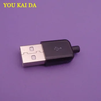 

10pcs micro USB 2.0 Connector Type A Male 4 Pin Plug Socket for DIY Custom Handmade Soldering With black Plastic Cover 4pin