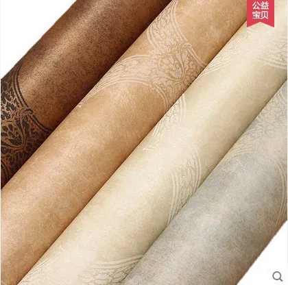 

wall decor art Europe type restoring ancient ways three-dimensional flocking non-woven wallpaper The sitting room bedroom brown
