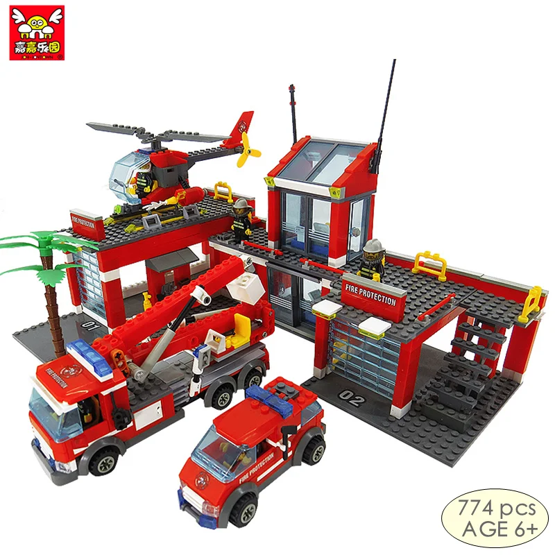 

774pcs Plastic Educational Toys for Children Building Blocks City Fire Station Model building bricks compatible with legoe Block