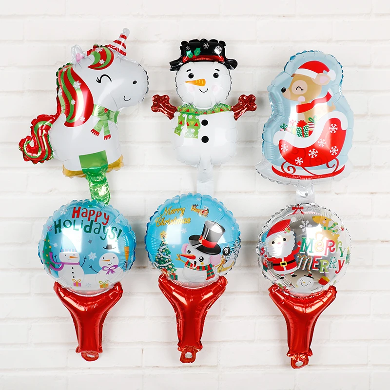 Рождественские украшения для дома, воздушные шары из фольги, 6 шт./лот, веселый год, рождественские принадлежности для вечеринки, надувные воздушные шары, подарки