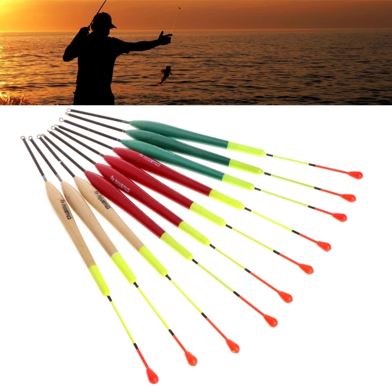 

10Pcs Fishing Float Large Buoyancy Floats Set Bobbers Paulownia Wood Fish Tackle Fish Accessories Tool
