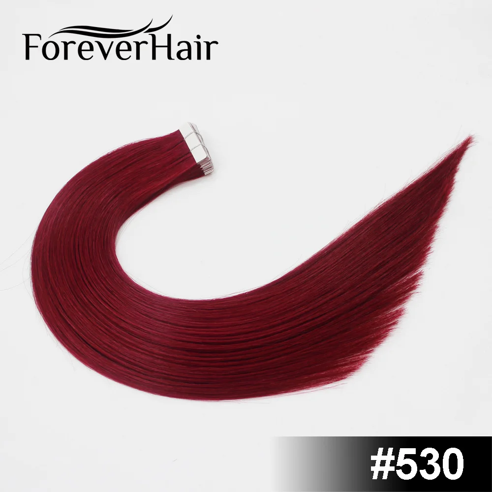 FOREVER HAIR 2,0 г/шт. 1" Remy лента для наращивания человеческих волос коричневый 8#20 шт/упаковка Высший сорт бесшовная кожа наращивание волос 20шт - Цвет: #530
