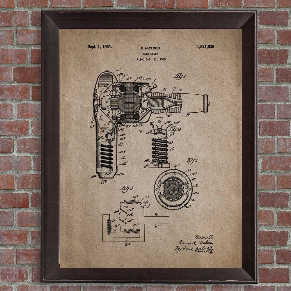 Vintage Hair Stylist Cosmetology Scissors Patent Art Print Official US Patent