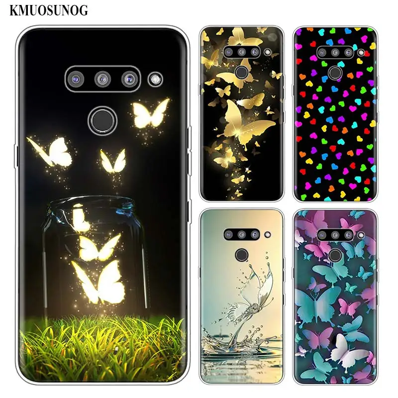Silicone Soft Phone Case colorful butterfly for LG K50 K40