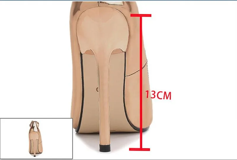 TTSDARCUPS/Новинка, металлическая модель с каблуком 13 см, пикантные туфли-лодочки с ремешком на щиколотке, большие размеры, обувь на высоком каблуке простая модная женская обувь