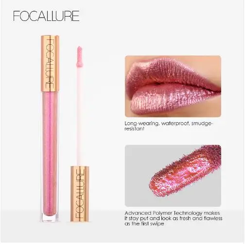 FOCALLURE 12 unids/лот Symphony Хамелеон блеск для губ Алмазный жемчуг матовая