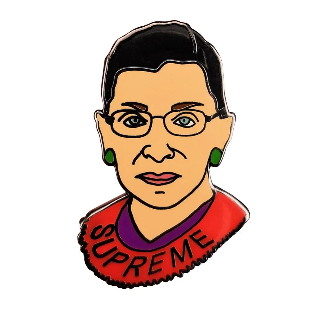 

Supreme Ruth Bader Ginsburg Women Pin Badge Notorious RBG Feminists Girl Power Political Political Women Power Equality Brooch