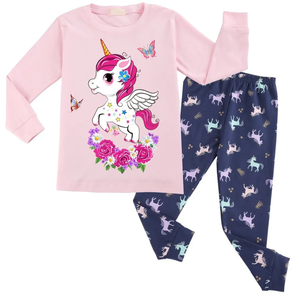 Хлопковая одежда для маленьких девочек с единорогом комплект зимней одежды для новорожденных из 2 предметов, одежда для маленьких мальчиков с героями мультфильмов комплекты детской одежды унисекс, Bebes
