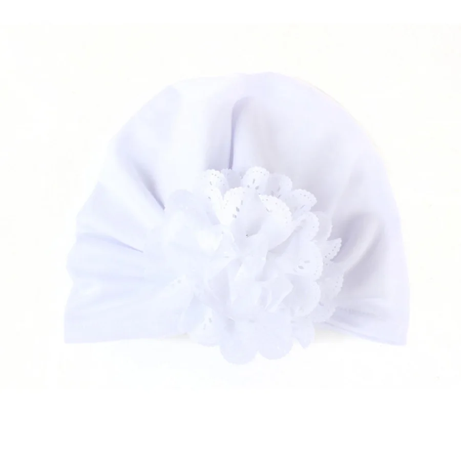 New Elastic Cotton Baby Hat Mesh Flower Newborn Soft Turban Hats Little Girl Beanie Cap Bohemian Style (7)