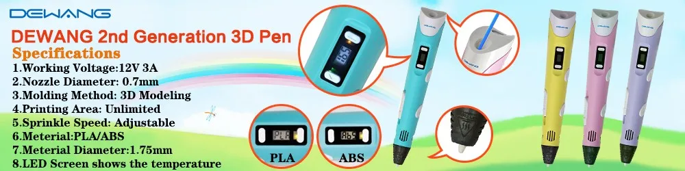 DEWANG 3D Ручка Scribble 100 м ABS нить 3d принтер ручка подарок на день рождения ABS 3D печать ручка для школы гаджет 3D ручки творчество