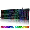 Игровая клавиатура с подсветкой мышь Combo 26 с защитой от привидения USB Проводная Радужная английская игровая клавиатура 3200 DPI оптическая для ... ► Фото 2/6
