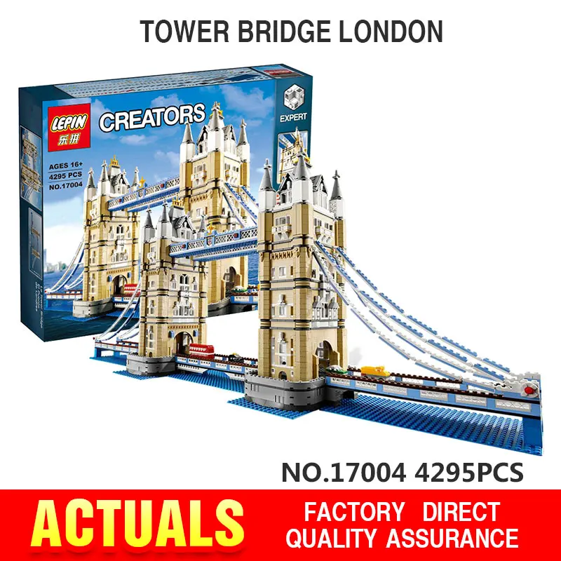 

4295pcs New LEPIN 17004 London bridge Model Building Kits Brick Toys Compatible with 10214 Christimas Gift