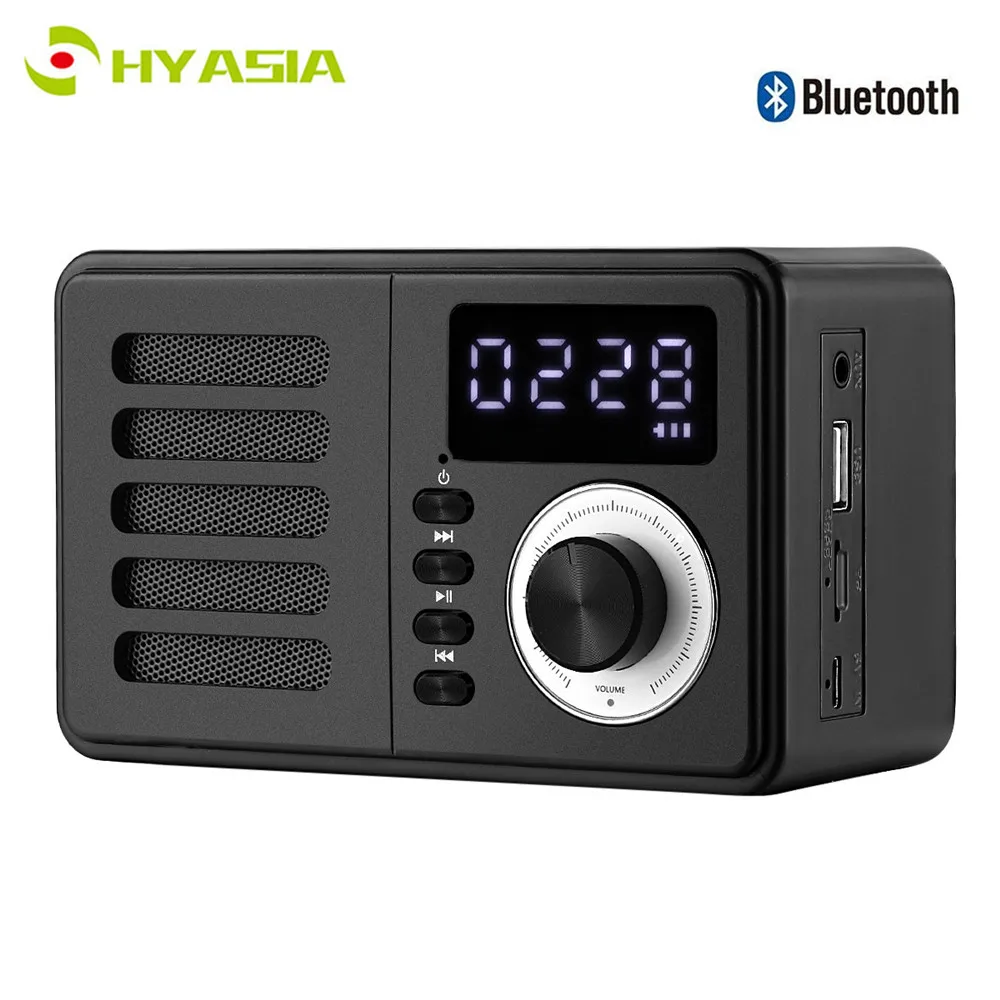 HYASIA будильник с функцией buetooth динамик Портативный fm-радио Super Bass Enceinte Bluetooth 4,2 беспроводной динамик USB телефон динамик s AUX