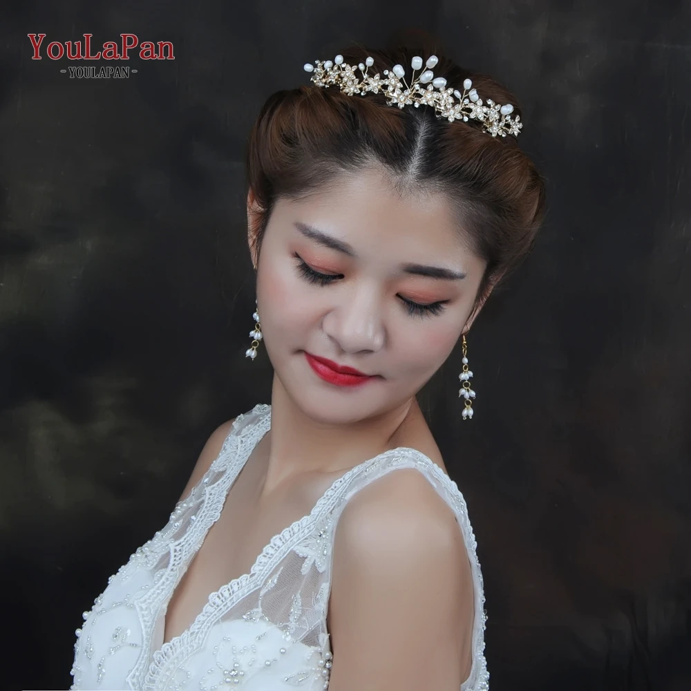 

YouLaPan HP163 wedding crown flower Alloy flower crown for brides