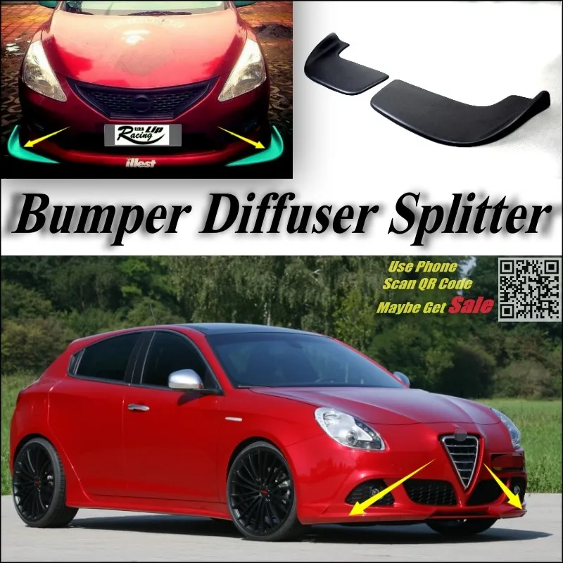 Car Splitter Diffuser Bumper Canard Lip For Alfa Romeo Giulietta 940 AR Tuning Body Kit  Front Deflector Fin Chin Decline High