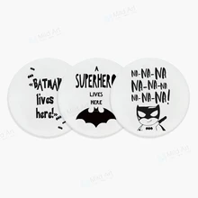 Черно-белые в скандинавском стиле супергерой Бэтмен цитаты игра дети керамические оригинальные подставки Мальчик Дети подарок школьные кухонные принадлежности Pad