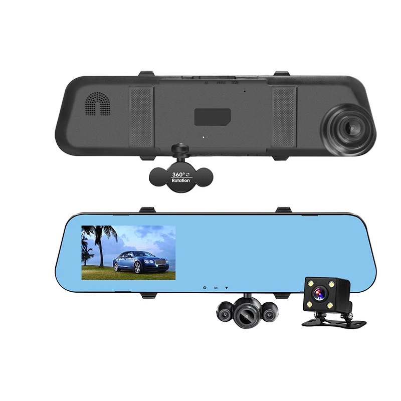 4 дюйма Full Hd 1080P 140 градусов Автомобильный видеорегистратор зеркало заднего вида с