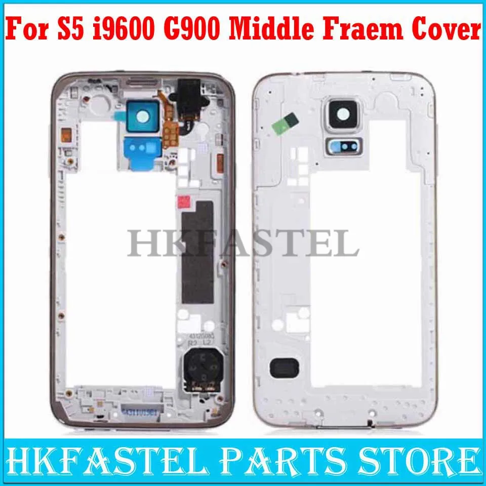 

For Samsung Galaxy S5 i9600 G900F G900M G900H G900P Middle Frame Housing Bezel with Power Volume Button Back Battery door Cover