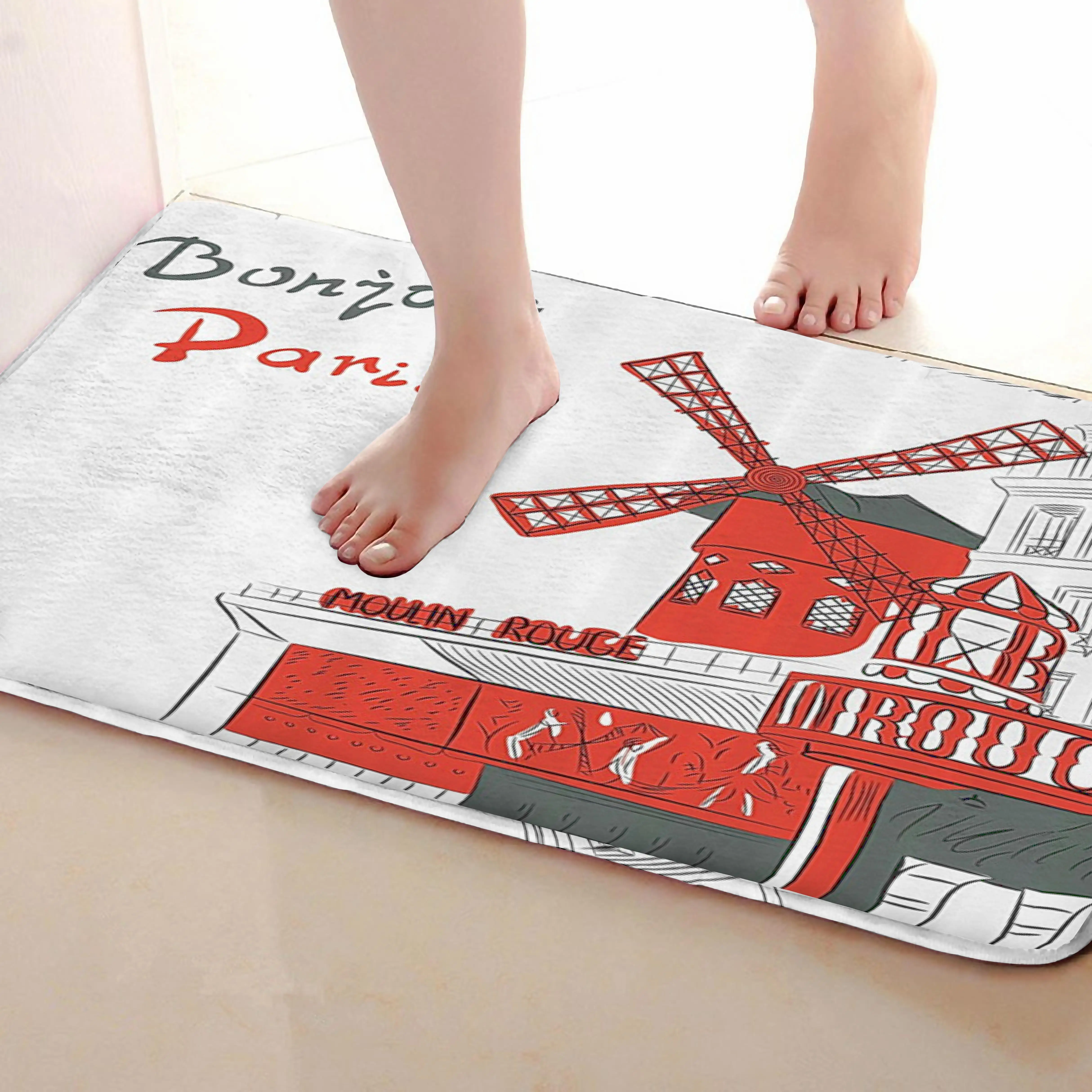 Ветряная мельница стиль Коврики для улицы, забавные Противоскользящие коврики для ванной, дверные коврики, дверные коврики под входную дверь