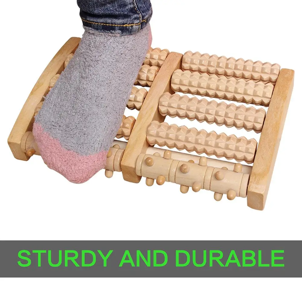 Wooden Dual Foot Massager Roller Pain Relief for Plantar Fasciitis Heal Spur Deep Tissue Acupressure Foot & Heel Massager  (6)