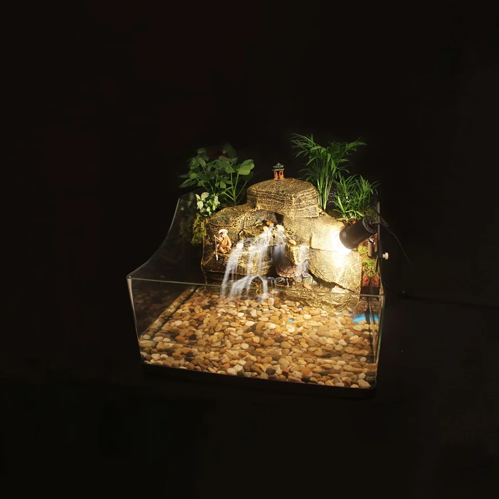 Complete Aquatic Turtle Tank Kit Aquarium Basking Platform Waterfall Background Rainforest Decor Filter Pump Lighting - 3