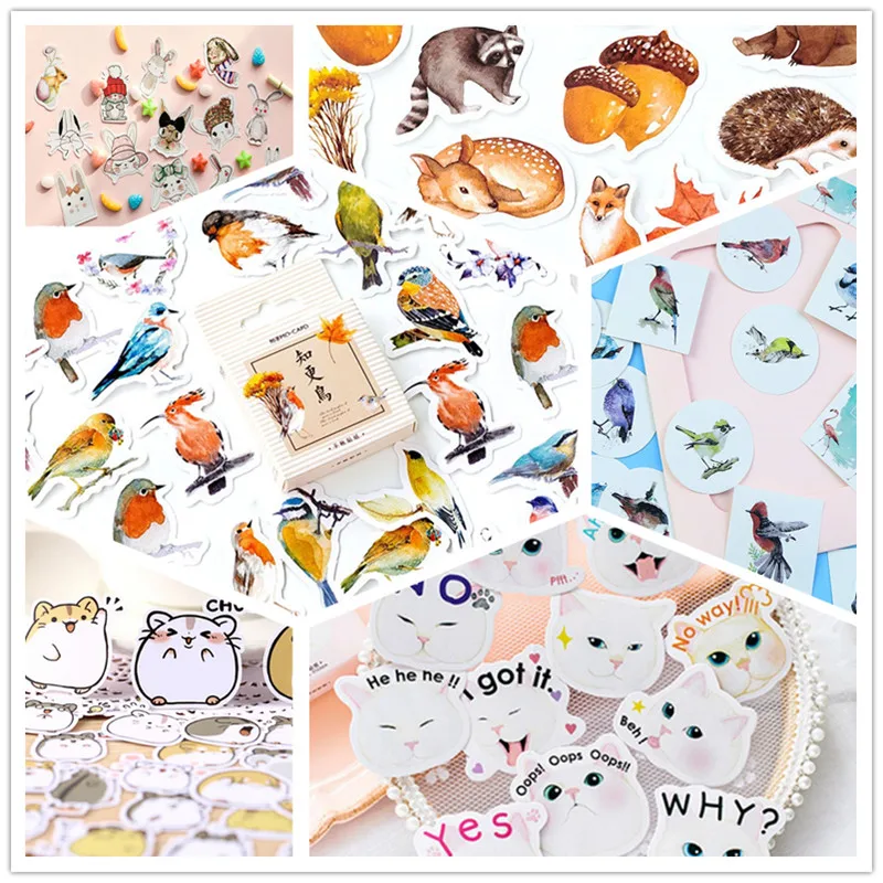 かわいい動物トーテムクリスマス日記紙ステッカー装飾日記スクラップブッキングラベルステッカーかわいい韓国文房具ステッカー 文房具ステッカー Aliexpress