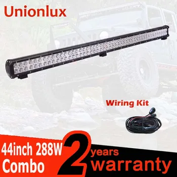 

1Pcs High power 288w 44" Inch led light bar spot flood combo led light 10-30v for off-road 4x4 ATV truck with wiring kits
