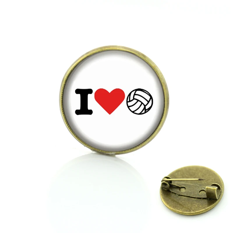 JWEIJIAO винтажные Модные Цветные Броши с надписью Volleyball спортивный стиль мир любовь