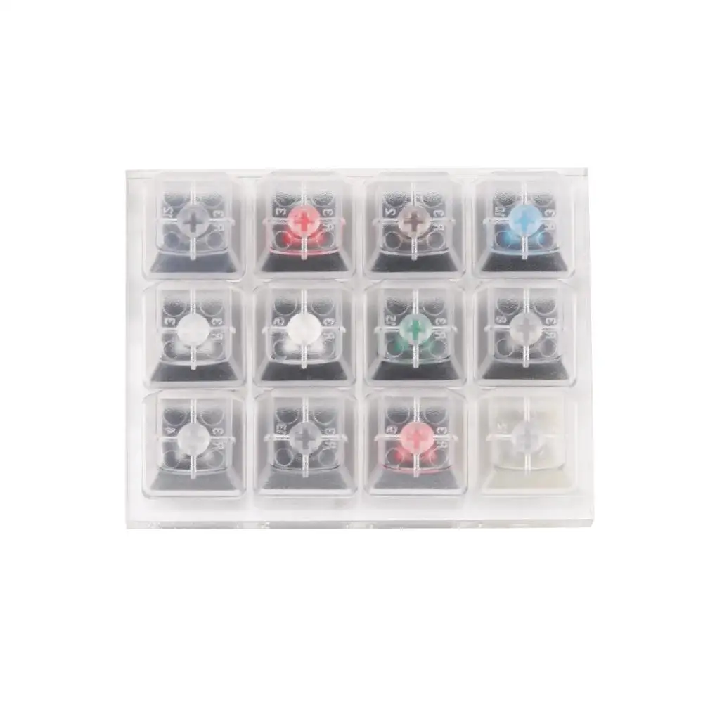 12 Cherry MX переключатели прибор для проверки клавиатуры комплект прозрачный Keycaps