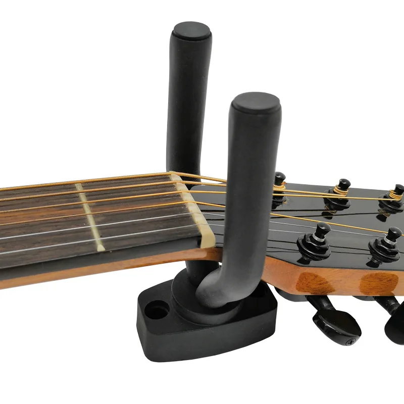 Negro Soporte de gancho para guitarra compacto Deisgn Soporte de gancho para montaje en pared apto para ukelele bajo y m/ás instrumentos musicales