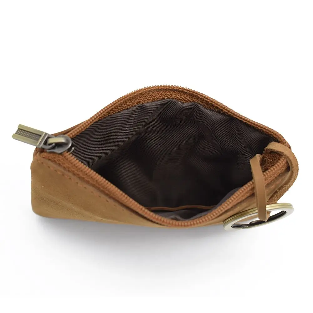 ISKYBOB, мужской кошелек в винтажном стиле, кожаные маленькие кошельки, мужской маленький кошелек для монет, сумка для ключей, коричневая мини-сумка на молнии для денег