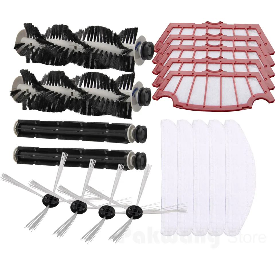 

Parts of Robot Vacuum cleaner A320, Including A320 Side brush, Rubber brush, Hair brush, Filter and Mop