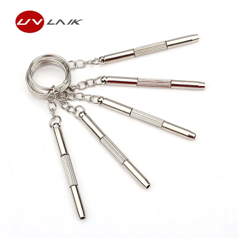 

5Pcs /a lot 3 in 1 Portable Aluminum Steel Precise Eyeglass Screwdriver Set Sunglass Watch Repair Tools Kit With Keychain