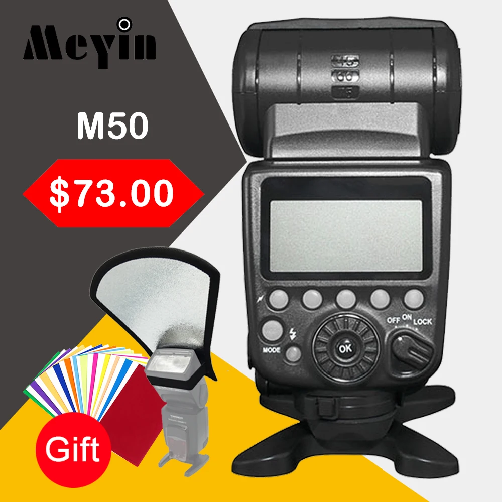 Meyin m50 gn60 ttl ettl hss  canon . . yongnuo yn560 iii iv yn560 yn565ex ii yn568ex ii      speedlite