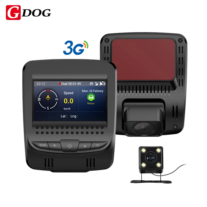 T9 3G Dual lens FHD 1080P dash cam GPS track log Remote Live View Two
