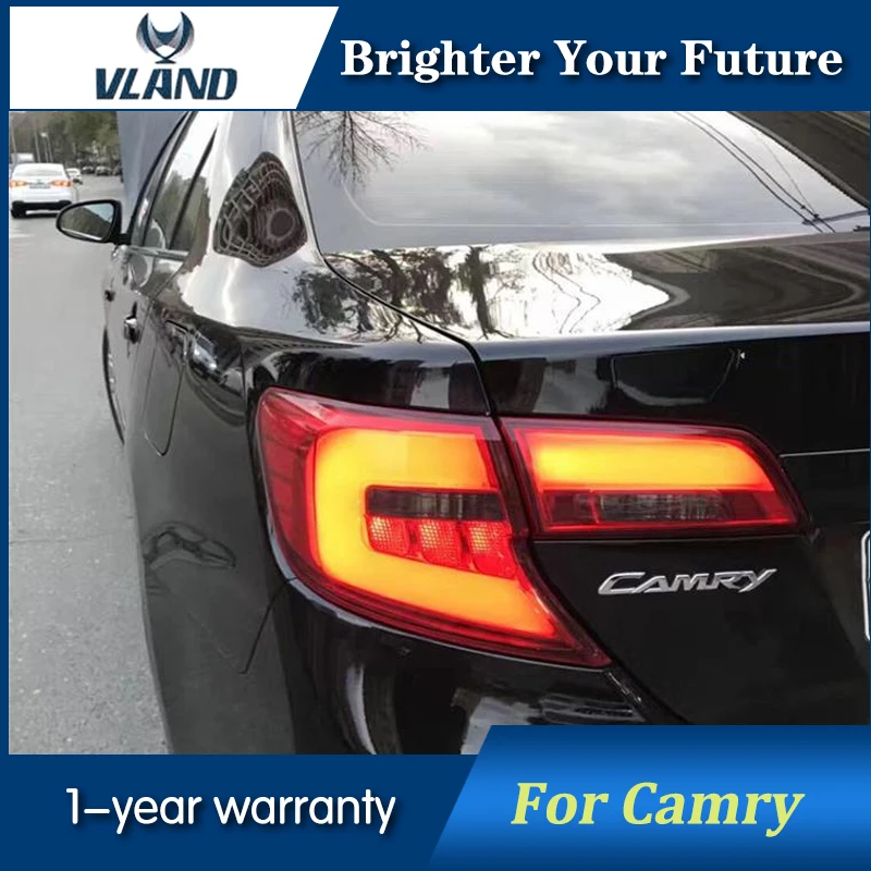 

Rear Lamps Assembly for Camry Tail Lights 2012 2013 2014 Dark Red Lens with Turn Signal+Reverse Light