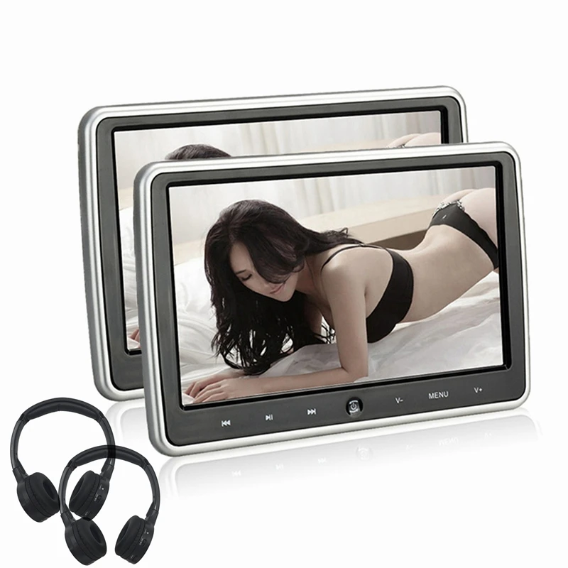 

2PCS/set Car Headrest Monitor LCD DVD Video Player 10.1 Inch with USB/SD/HDMI/IR/FM Transmitter/Game HD Digital LCD Screen