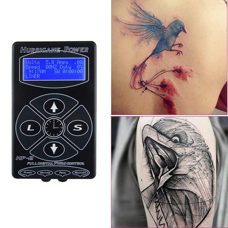 

Tattoo Power Supply Upgrade Tattoo Machine HP-2 Intelligent LCD Display Full Digital PWM Control Makeup Dual Power Tattoo Set