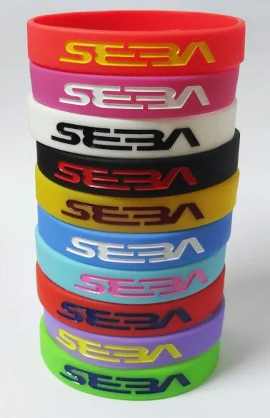 10 pieces10 Colors For SEBA Bracelet Plain Silicone Gel Wristband For Skating Sport Personality