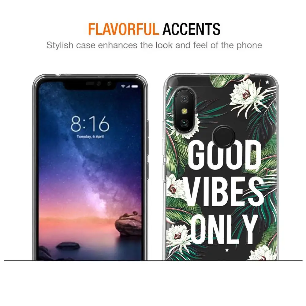 Flower Patterned Clear Slim Soft TPU Case Cover on sfor Xiaomi Mi 9 8 Lite A2 A1 Redmi Note 7 6A 6 S2 5 F1 Silicone Phone Coque  (5)