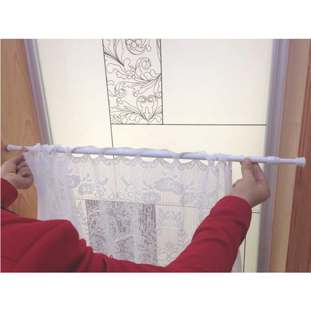 55 - 95cm / 22 - 38inch Extendable Telescopic Window Curtain Rods Shower Rod
